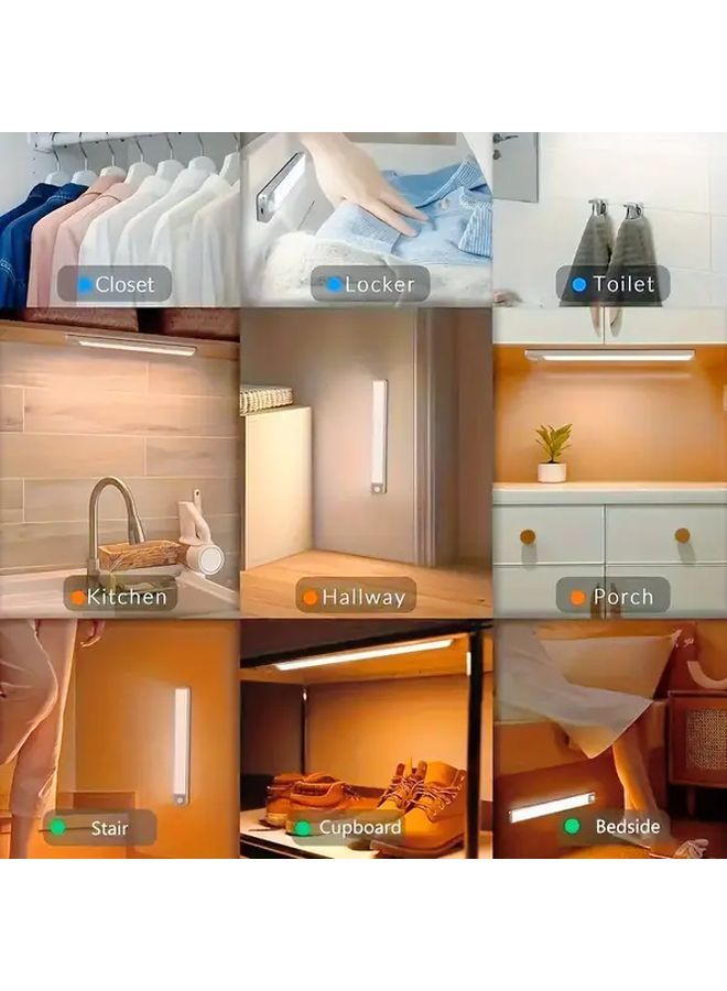 4pcs 11 81inch Cool White LED Cabinet Lights With Motion Sensor Magnetic USB - Image 5